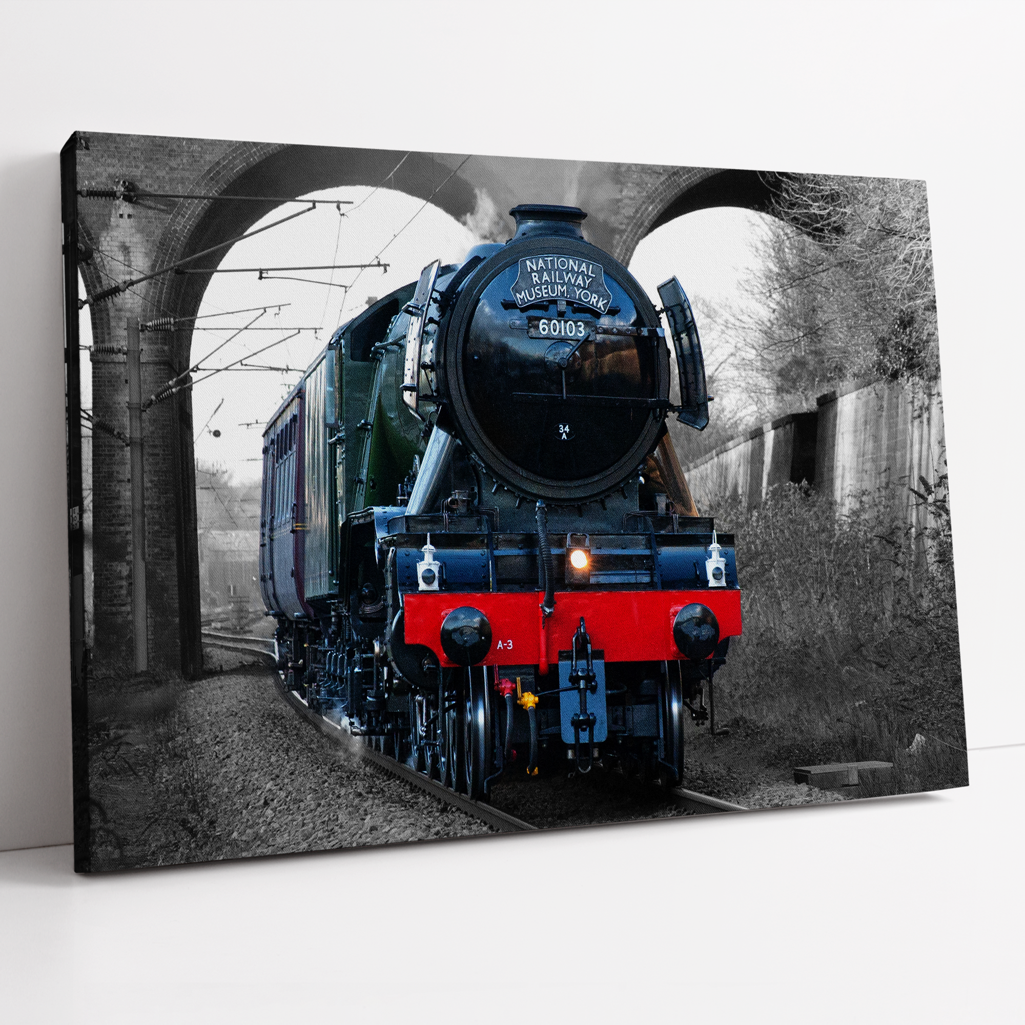 FLYING SCOTSMAN Tren de Vapor Puente Ferroviario | Impresión en Lienzo Arte de Pared Póster Enmarcado - Imagen 14 de 15